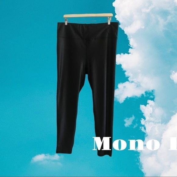 MONO B Plus Size Leggings Black Wide Elastic Waistband Size 3X - Picture 1 of 5